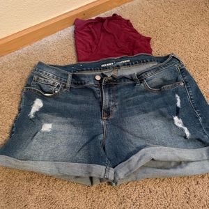 “Ripped” style shorts